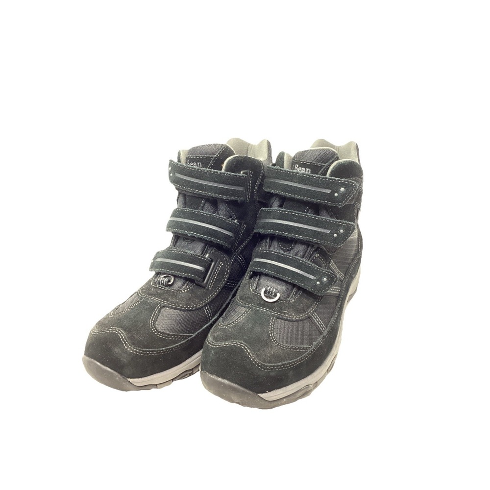LL Bean Hiking Boots Mens 9.5 Black Suede Waterproof Insulated Hook Loop Tek 2.5